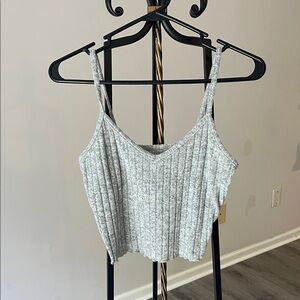 Gray Ribbed Women's Top